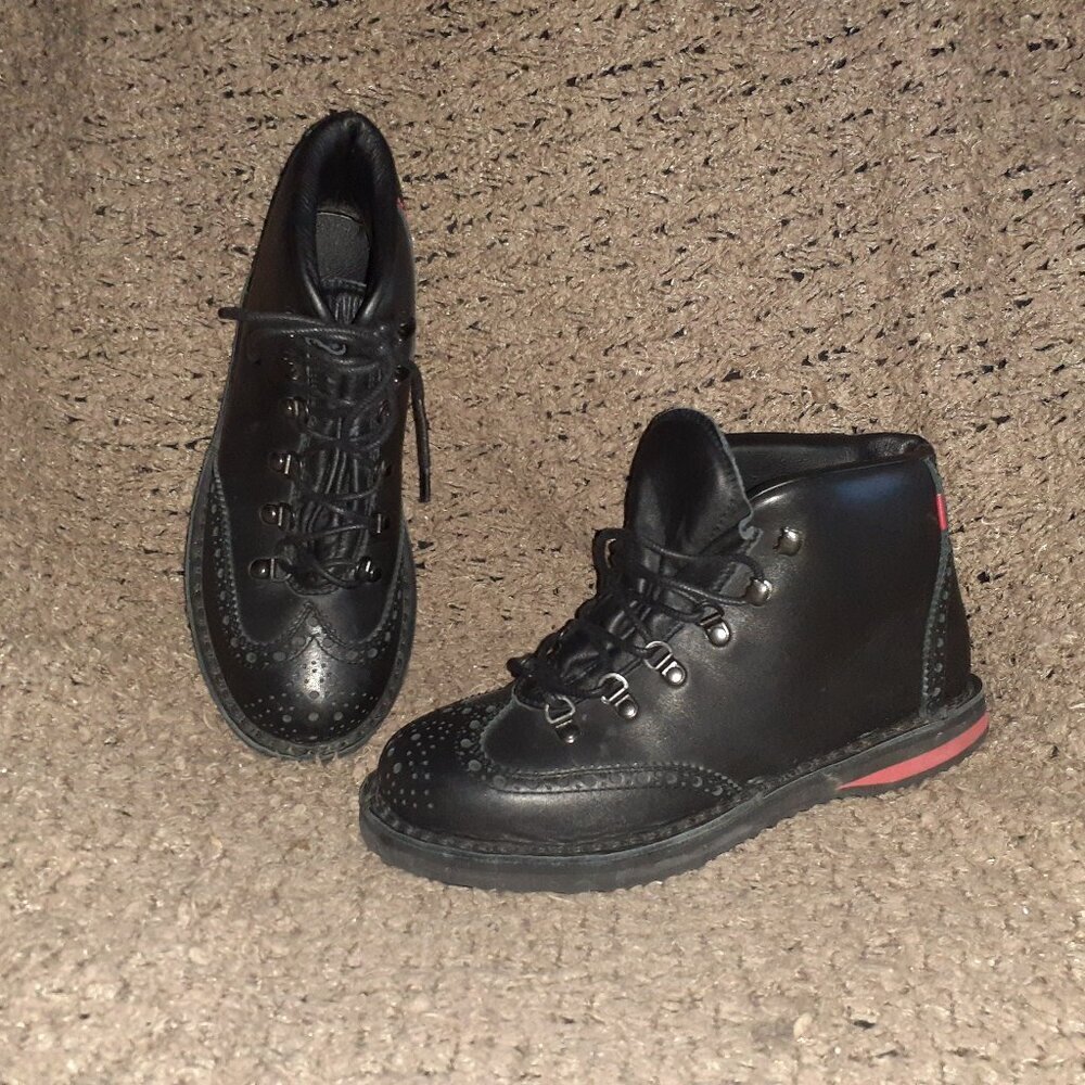 MEY & EDLICH-Black Leather Wingtip Boots-Superb Quality-Sz 40-Near Mint